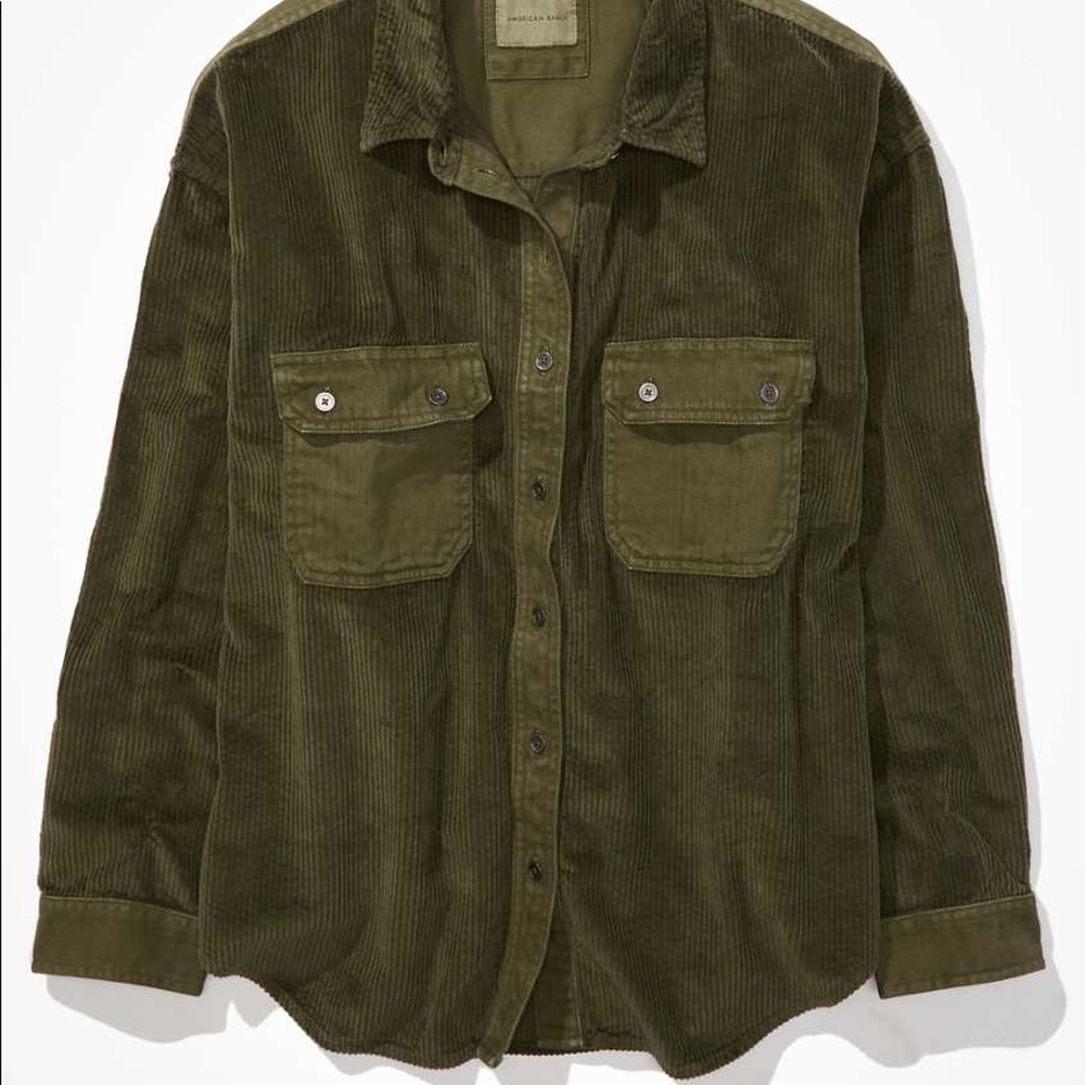 Anerican Eagle Mixed Material Corduroy Shirt